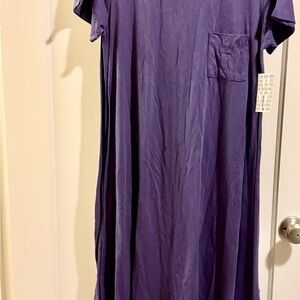 BNWT LuLaRoe Carly Dress Purple Heathered High Low Swing Dress with Pocket Sz L